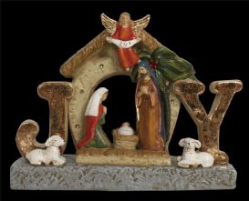 Joy Porcelain Christmas Nativity Scene with LED Lights